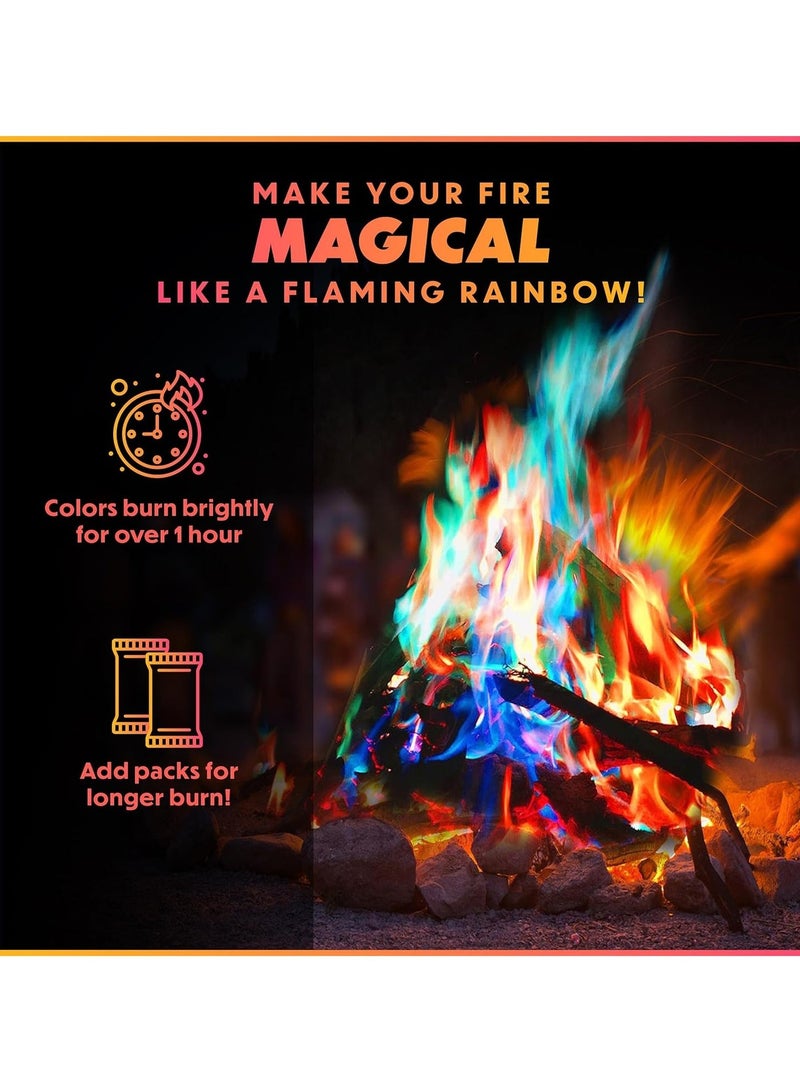 Magic Flame Fire Color Changing Pack - 12 Fire Color Packs for Fire Pits, Fireplaces, Bonfire Accessories - Camping Party Outdoor Supplies (30g per Pack) - Image 3